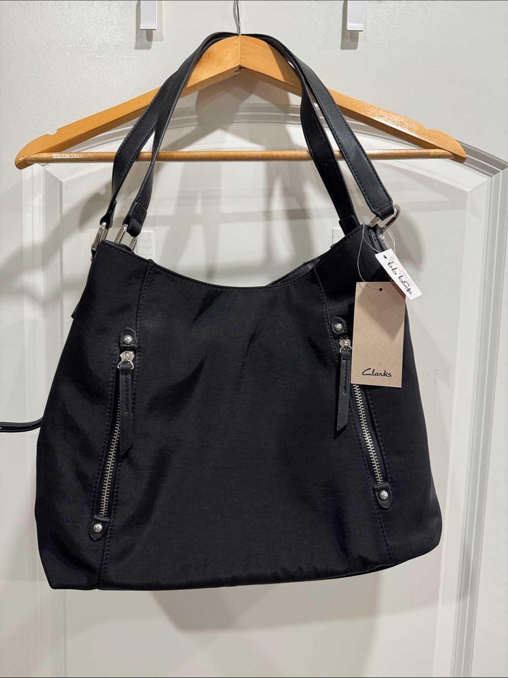 Clarks Black Shoulder Bag with Double Top Straps